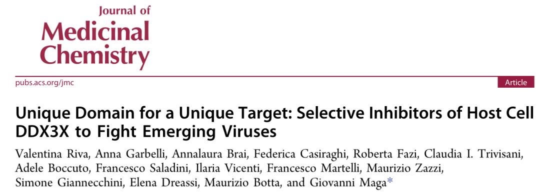 JMC|靶向DDX3X特定结构域的计算策略发现高选择性*制剂抑**