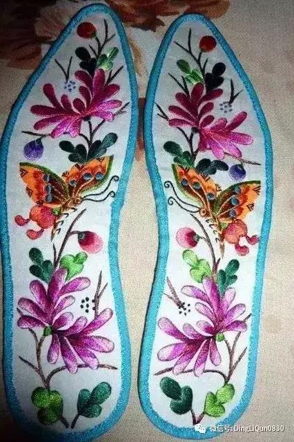 鞋垫手工刺绣最好看复杂的图案,刺绣作品展示简单