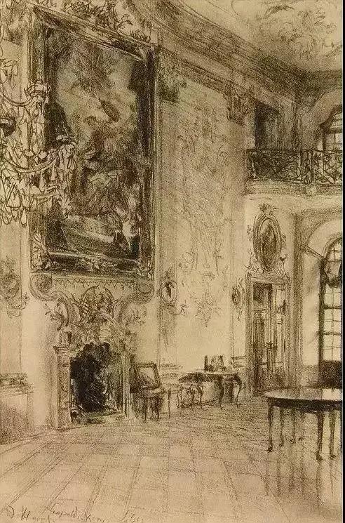 门采尔风景速写高清大图,速写临摹大师作品