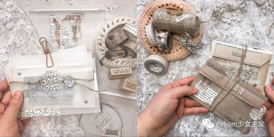 少女色系手帐素材,少女风格简单手帐教程用贴纸