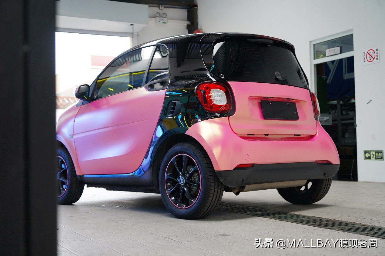 奔驰哑光改色效果图,奔驰smart改装图片