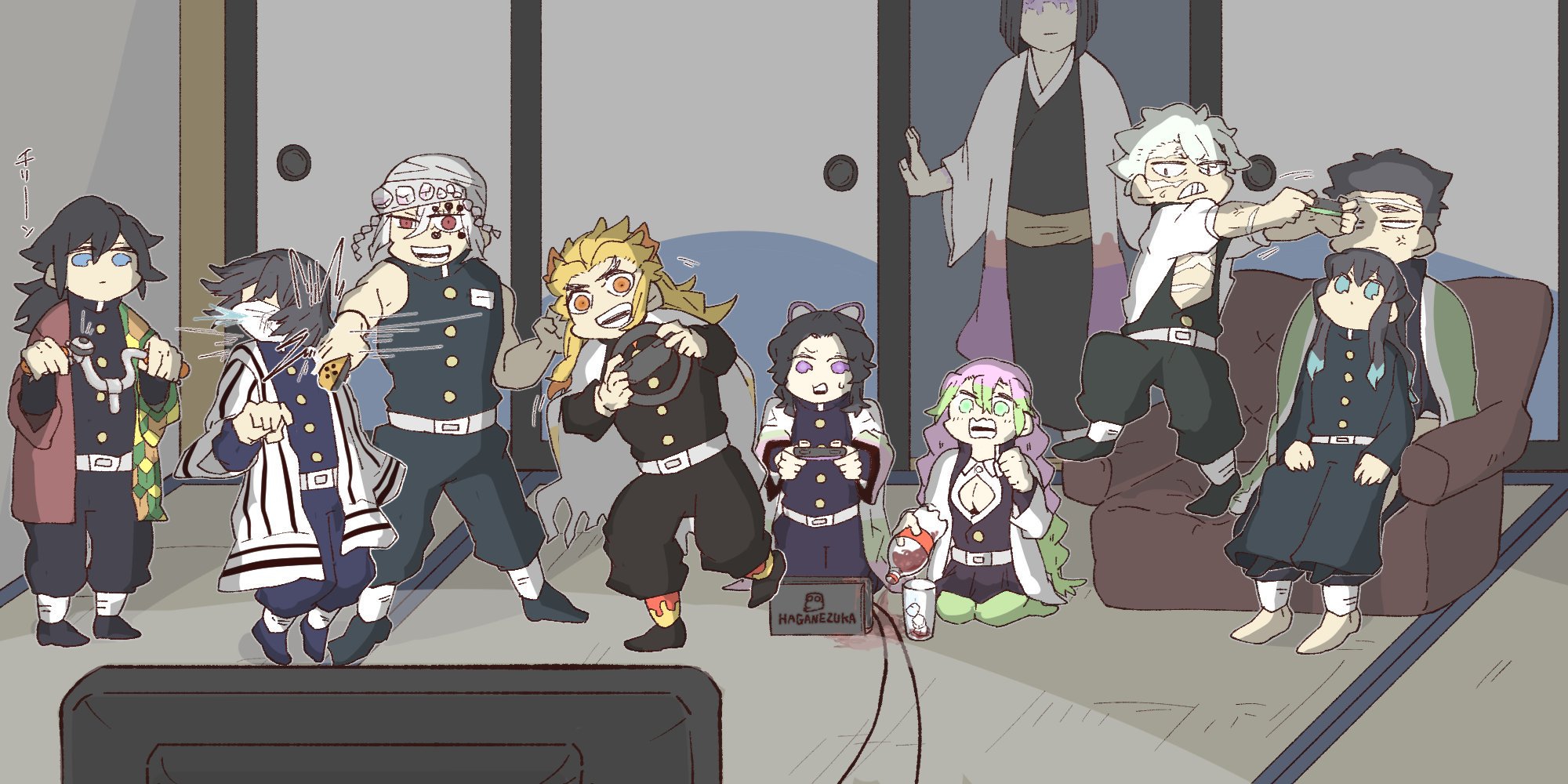 鬼灭之刃无一郎眼中的九柱,鬼灭之刃萌版九柱