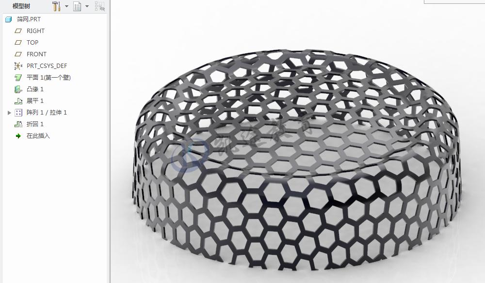 creo喇叭网的画法,creo冲压网罩建模