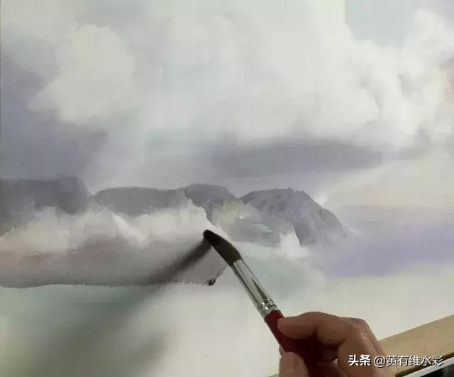 水彩画山风景入门,远山画法入门教程