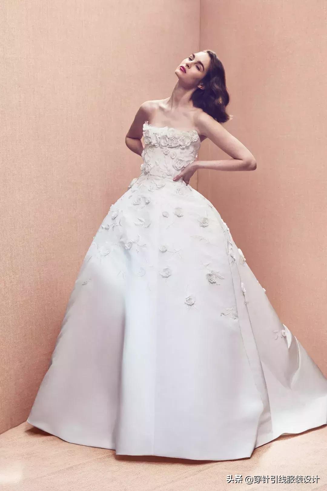 oscardelarenta婚纱走秀,婚纱欧美风秀场款