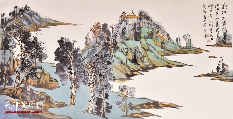 天津市青年山水画家闫勇,天津画家闫勇作品