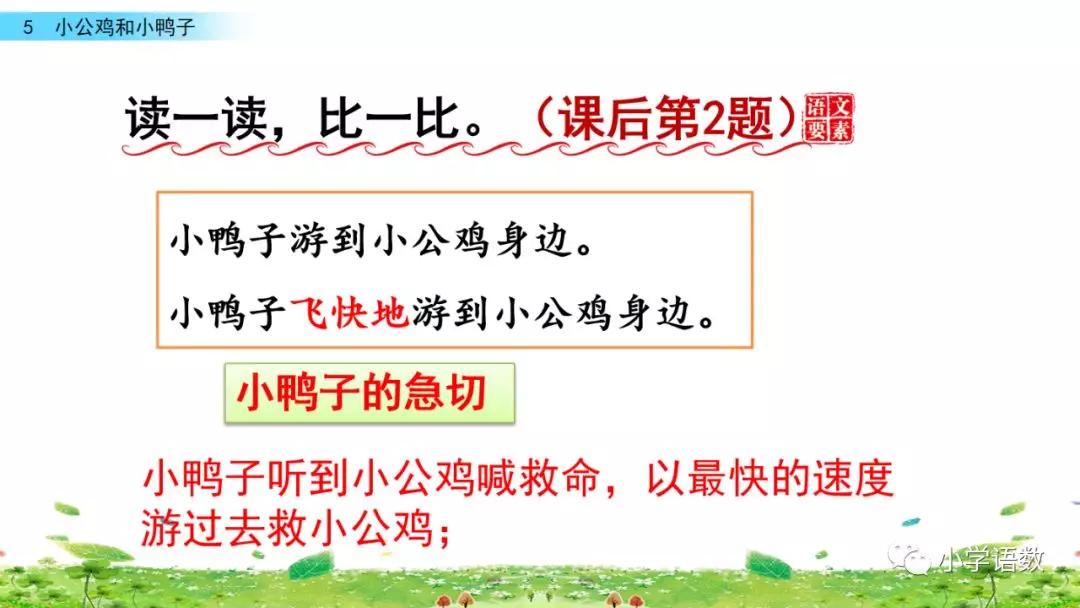 小公鸡和小鸭子一年级下册组词,一年级语文小公鸡和小鸭子复习