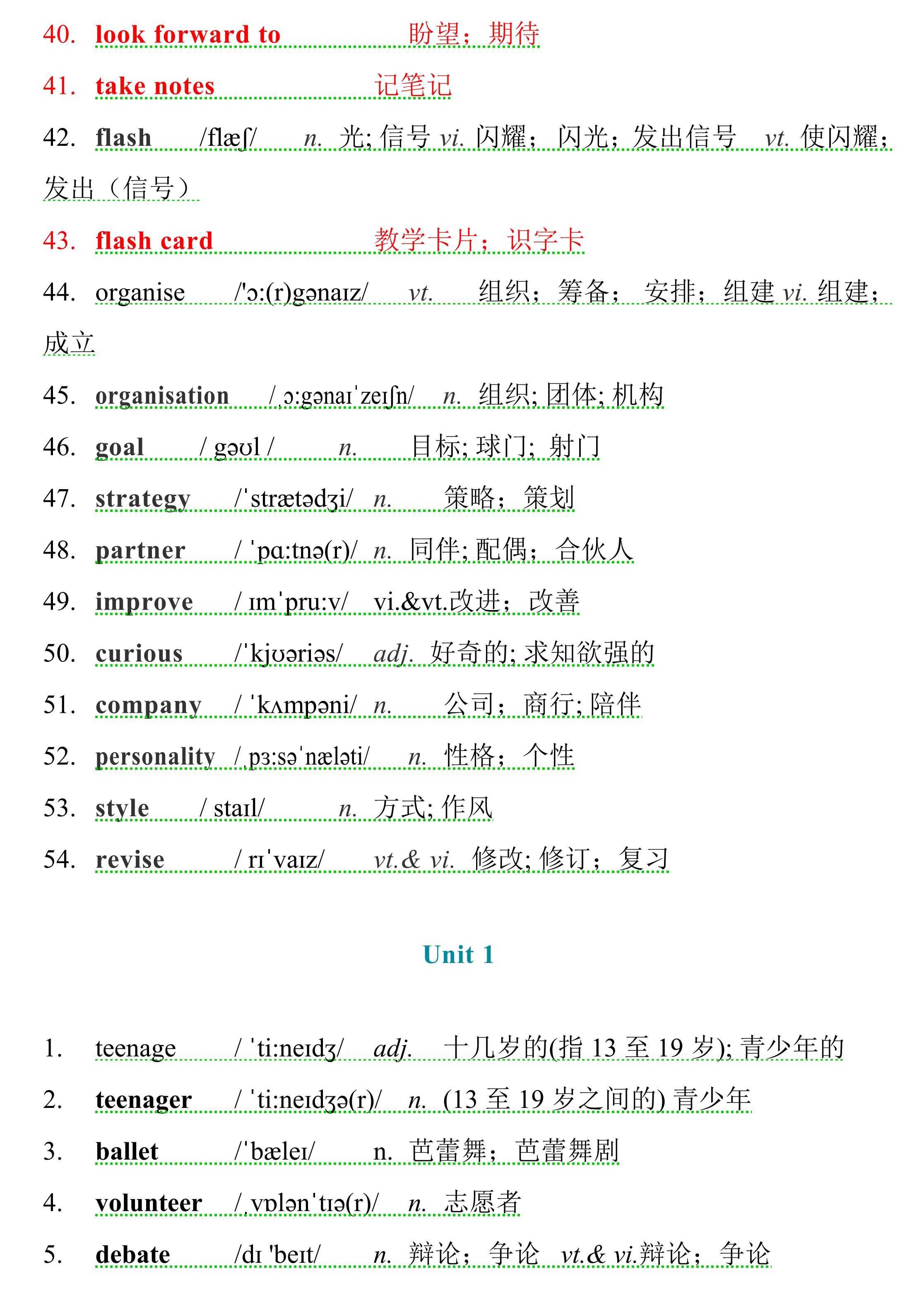 高中狂背单词,高中英语单词人教版默写版