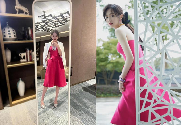 唐嫣穿礼服少女感十足,唐嫣帽子上的蝴蝶结