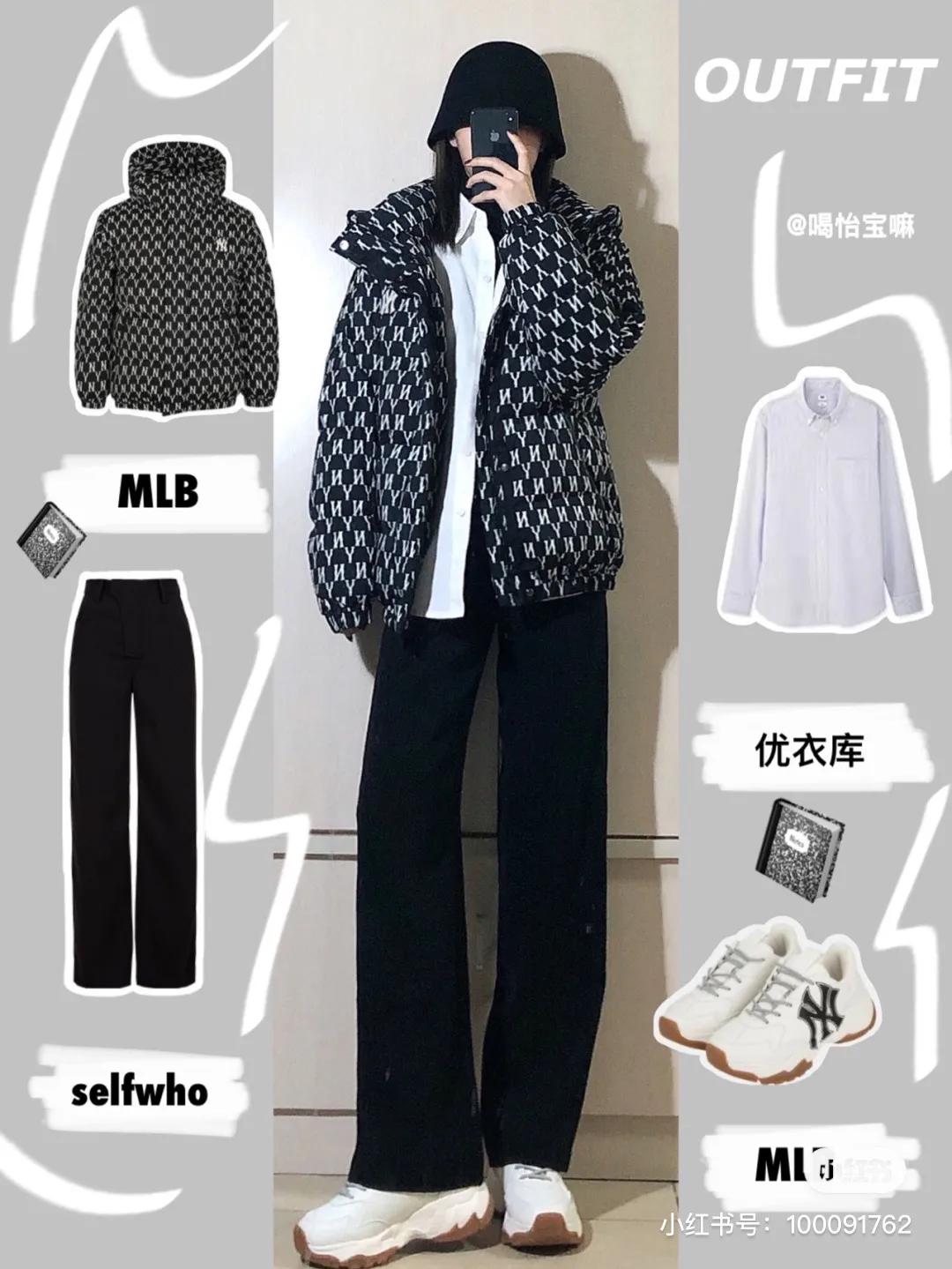 MLB羽绒服经典老花款，妥妥的潮流感和高级感，穿着过年是真爱了