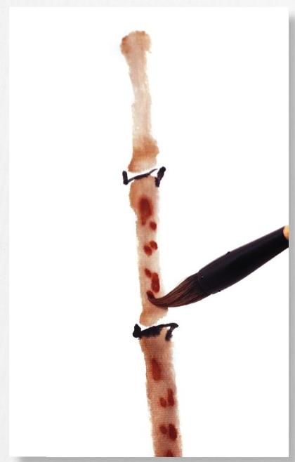 粗竹配细竹的画法,写意绿竹的画法