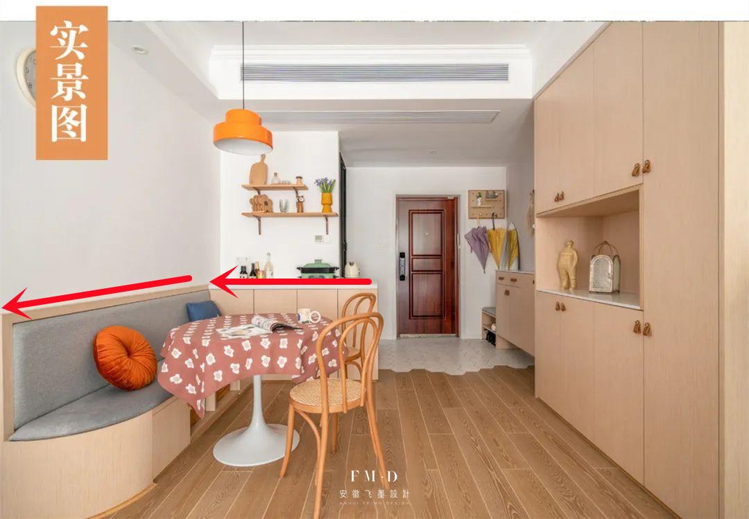 餐厅卡座餐边柜冰箱一体小户型,餐边柜加冰箱加卡座餐边柜一体