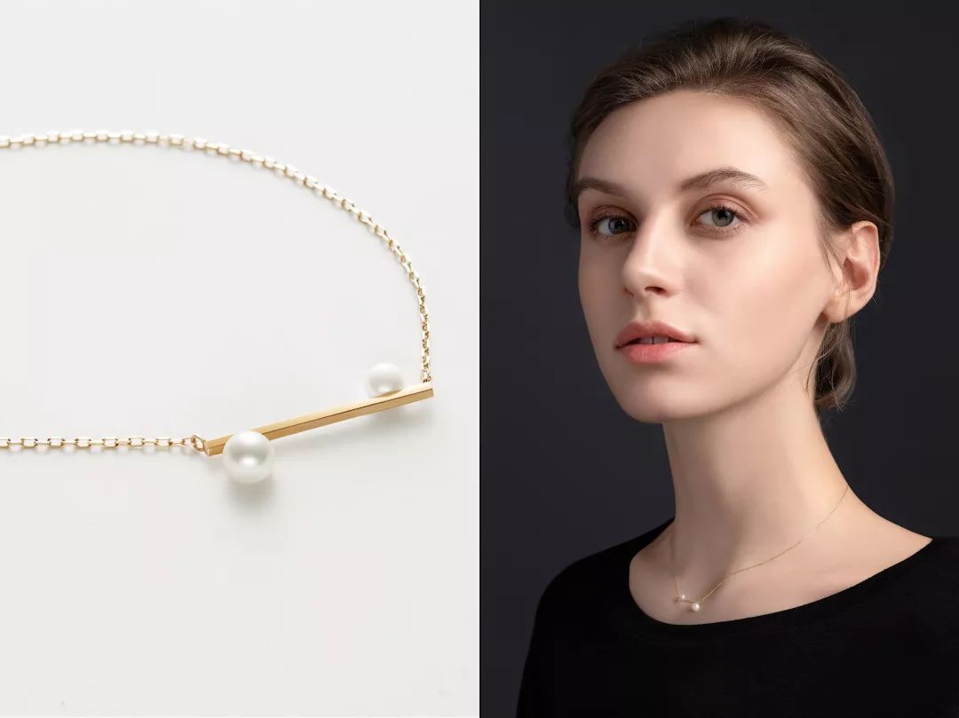 金色珍珠和啥搭配显高级感,极简风配珍珠项链