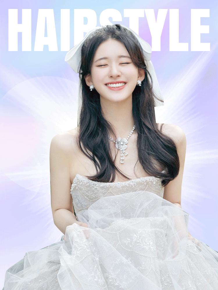 明星同款发型女赵露思披半头发,中长发细软赵露思发型