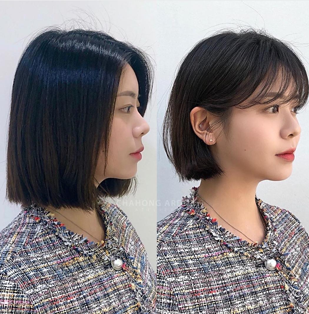 发型微整前后,发型微定型