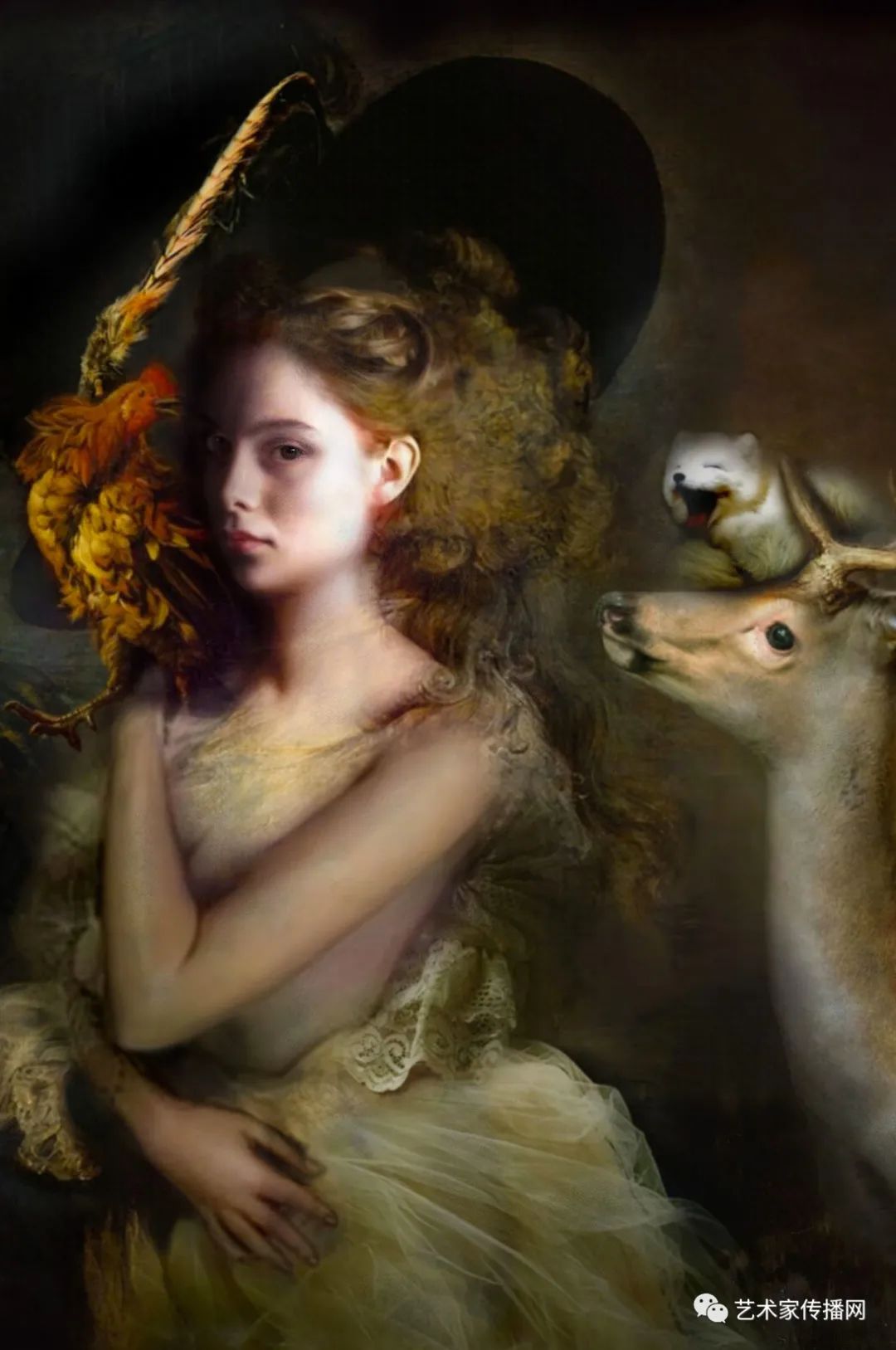 梦幻油画少女唯美图片,梦幻少女绘画图片