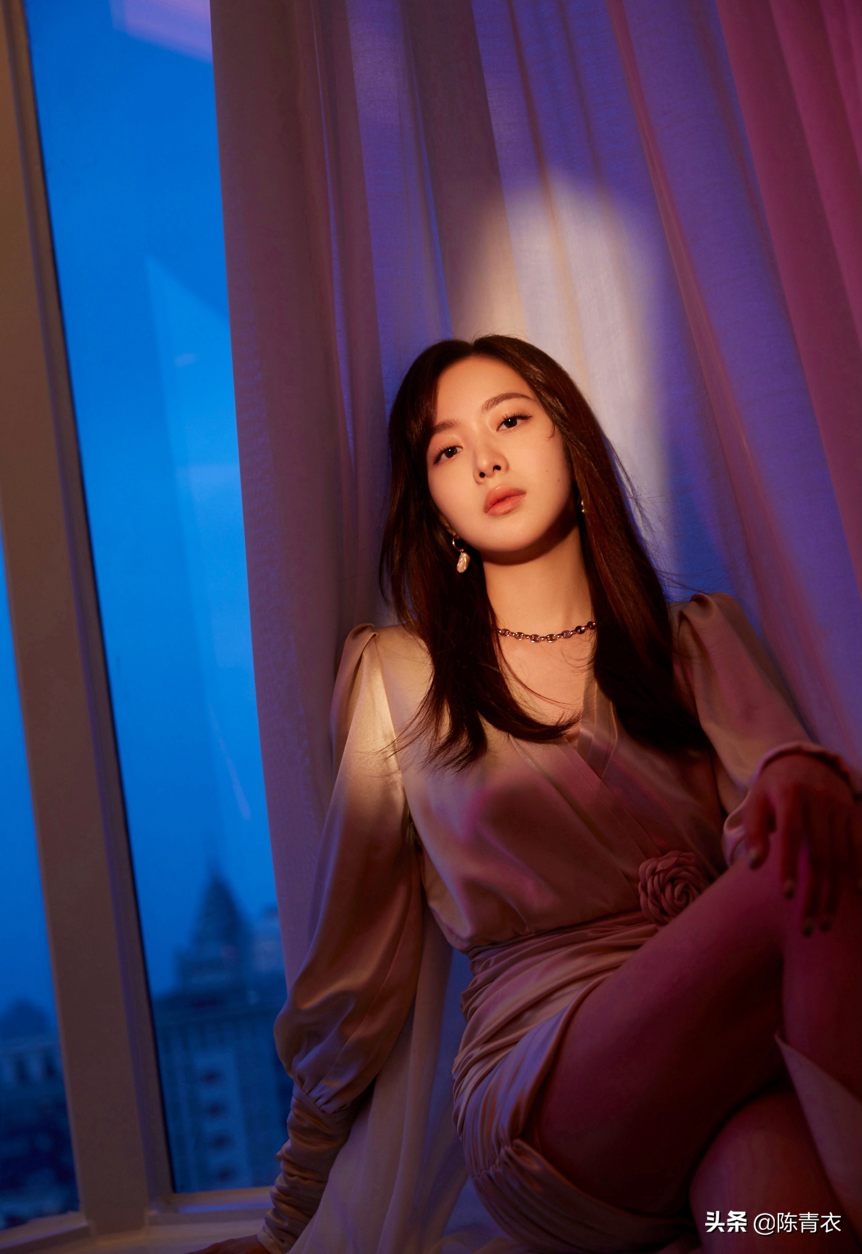 赵尧珂山茶花写真,赵尧珂连衣裙图片