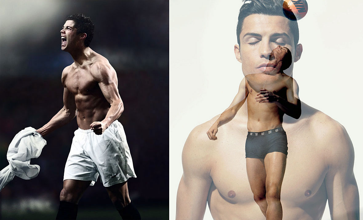 36岁c罗腹肌图片,C罗晒健身照