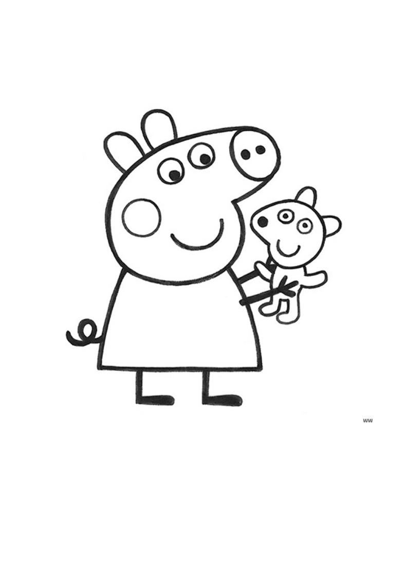 小猪佩奇填色画图片可打印,小猪佩奇填色小视频
