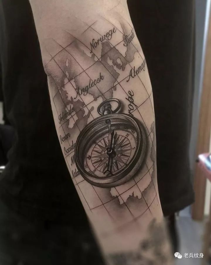 指南针纹身图画教程,指南针纹身的正确方法