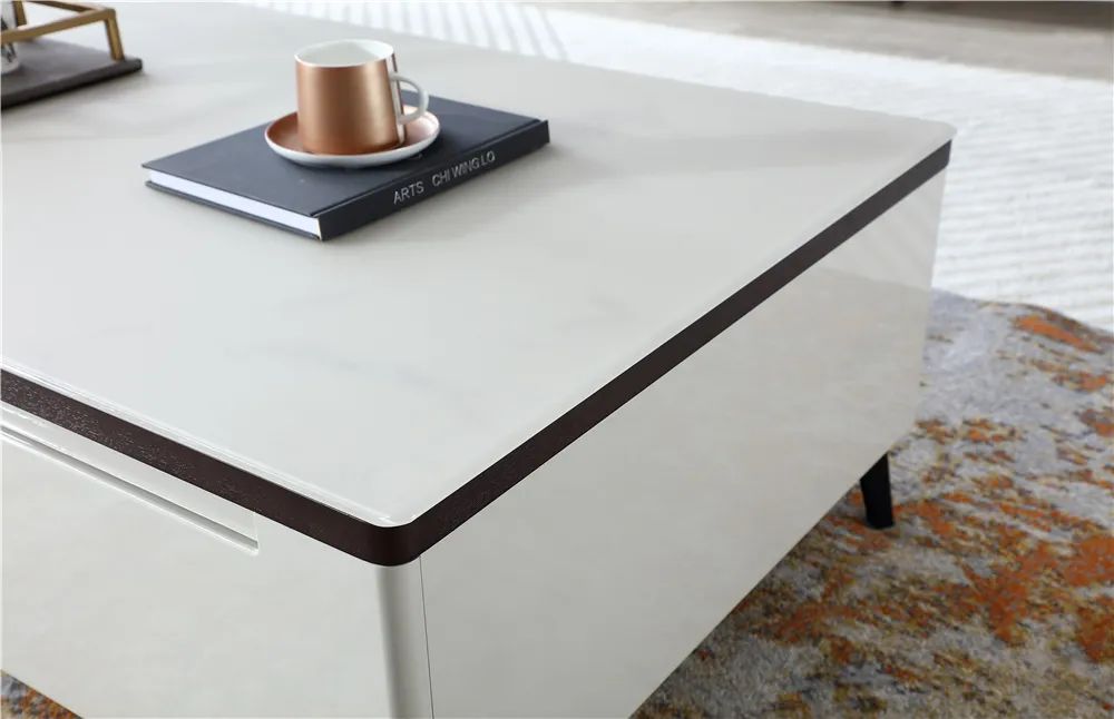 旋转伸缩餐桌岩板带电磁炉,可伸缩多功能电磁炉家用餐桌