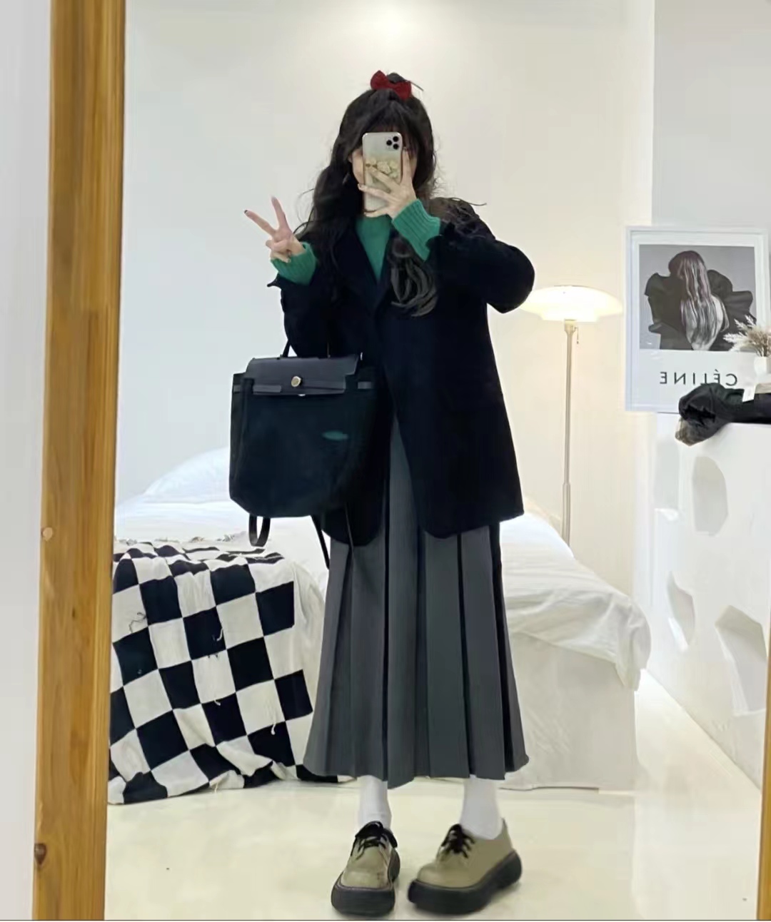 长款西装外套搭配长裙,西装外套搭长裙国风套装