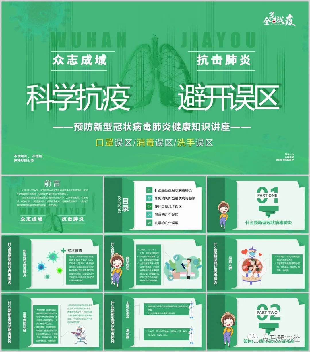 医疗科普类ppt模板,医学健康小科普