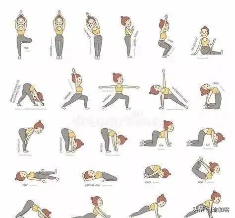 瑜伽排课体式小人图简易版,瑜伽体式动作小人图