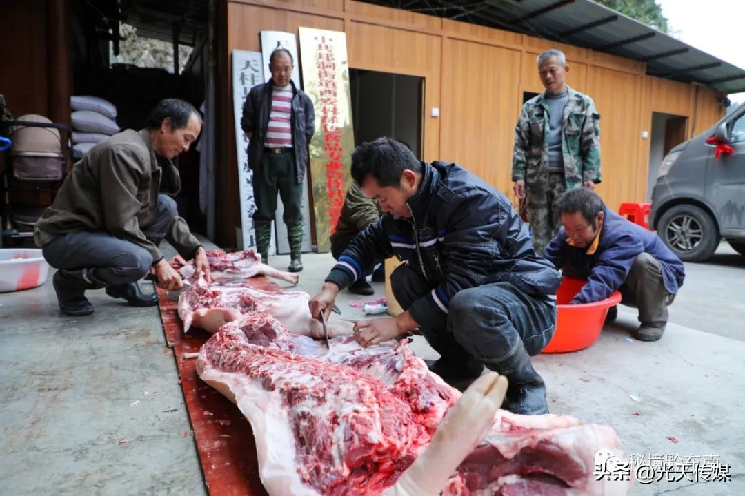 贵州侗族腌腊肉,贵州特产腊肉传统熏制