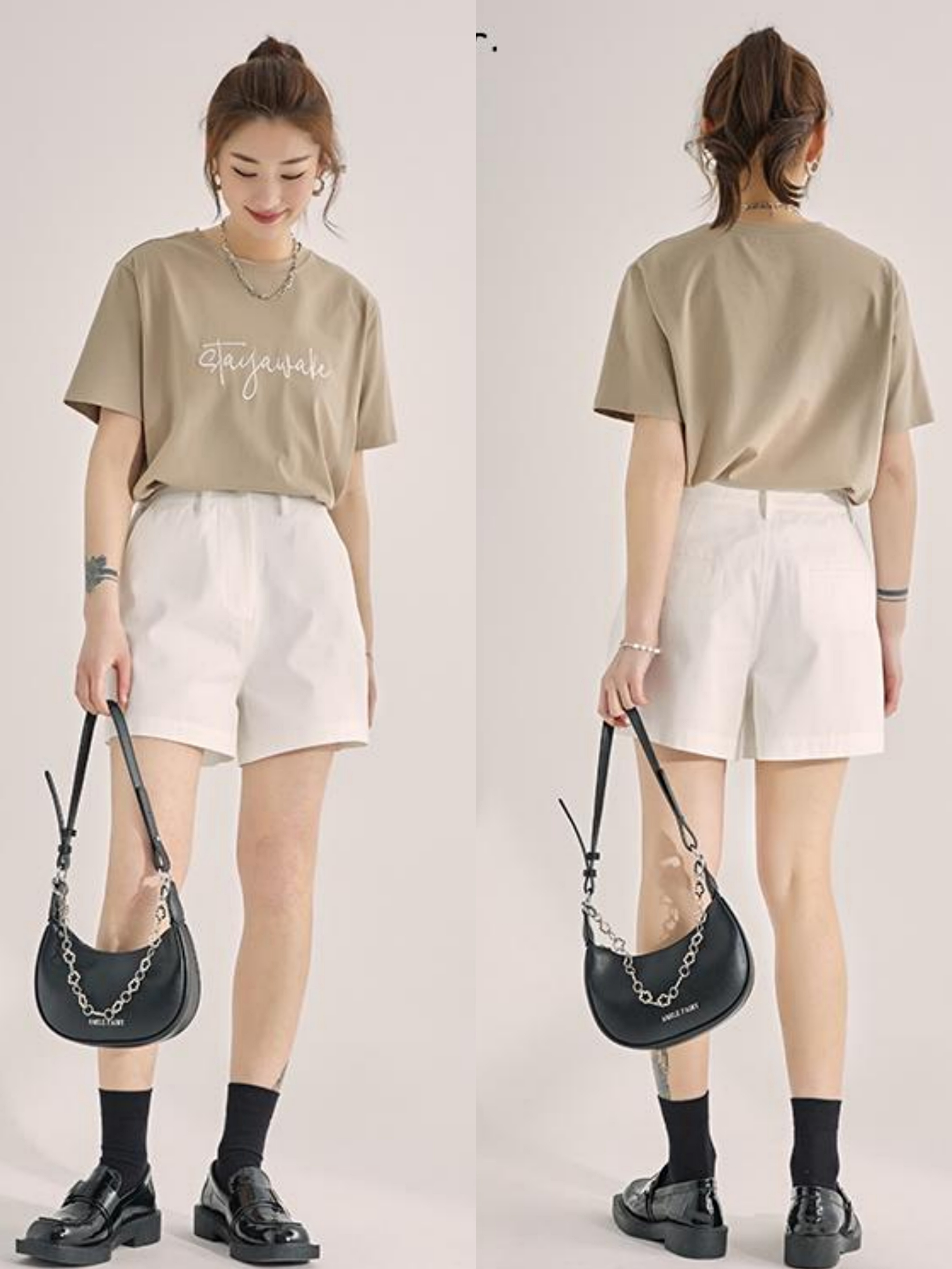 夏天穿什么款式的裙子显年轻时尚,夏季短款白裤裙穿搭