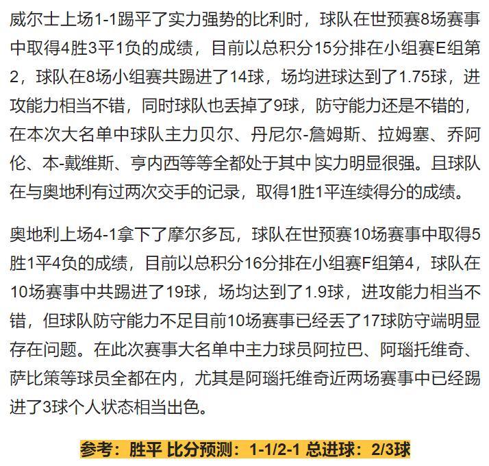 足球战况解析盘口分析世预赛扫盘竞彩实单参考，预测比分+总进球