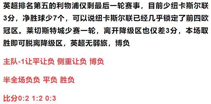 今日竞彩纽卡斯尔,今日竞彩推荐莱切斯特vs南安普敦