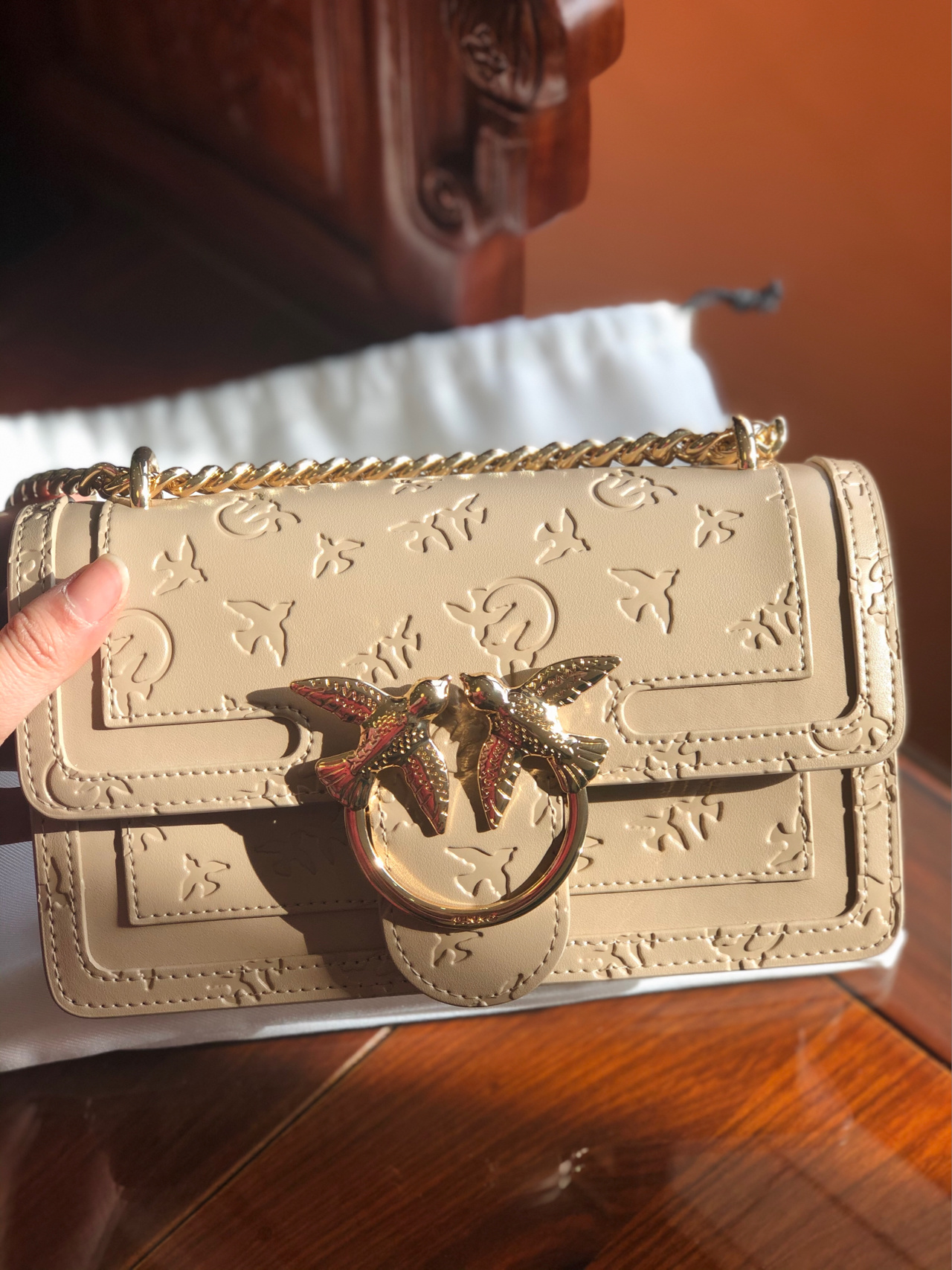 pinko黑色翅膀燕子包2018年款,平价女包包推荐高级感