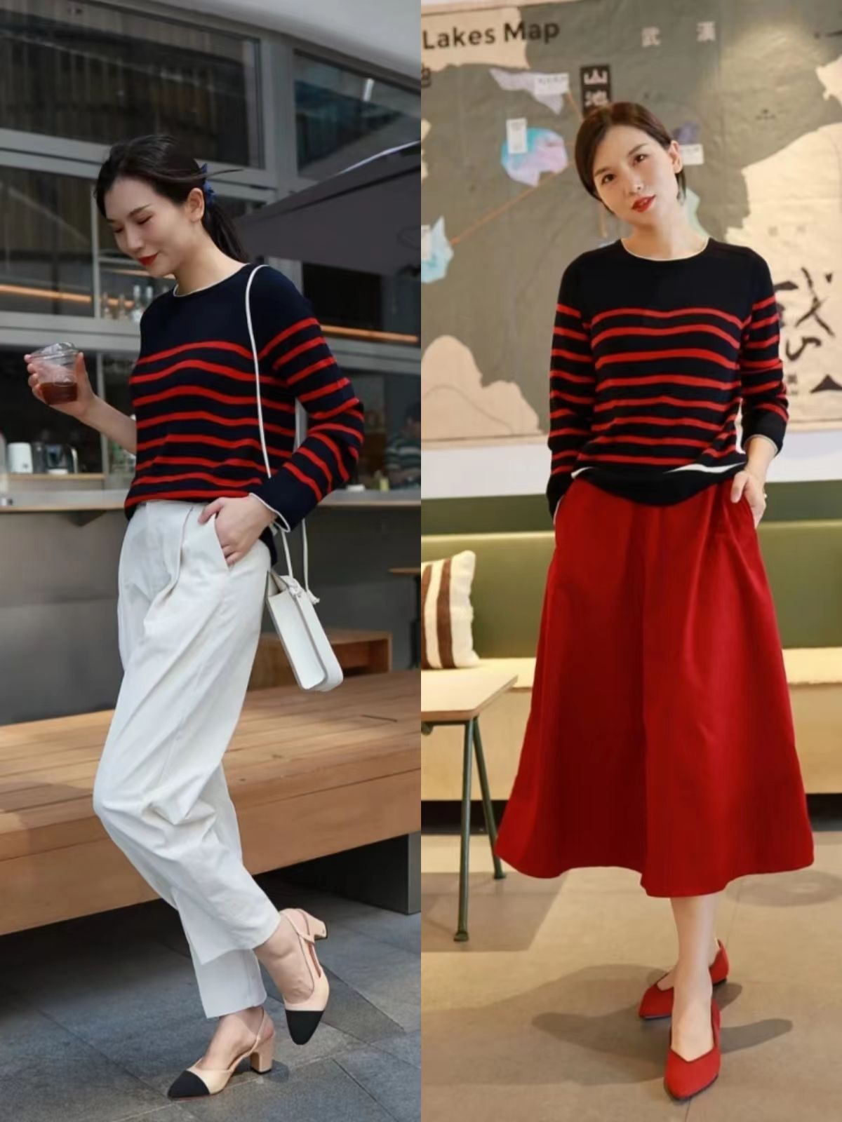 减龄不费脑穿搭时尚条纹,怎样穿搭条纹衫衣服比较好看