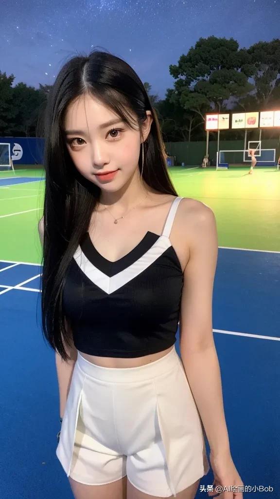 手中拿着篮球ai绘画,打篮球的男生和女生绘画教程