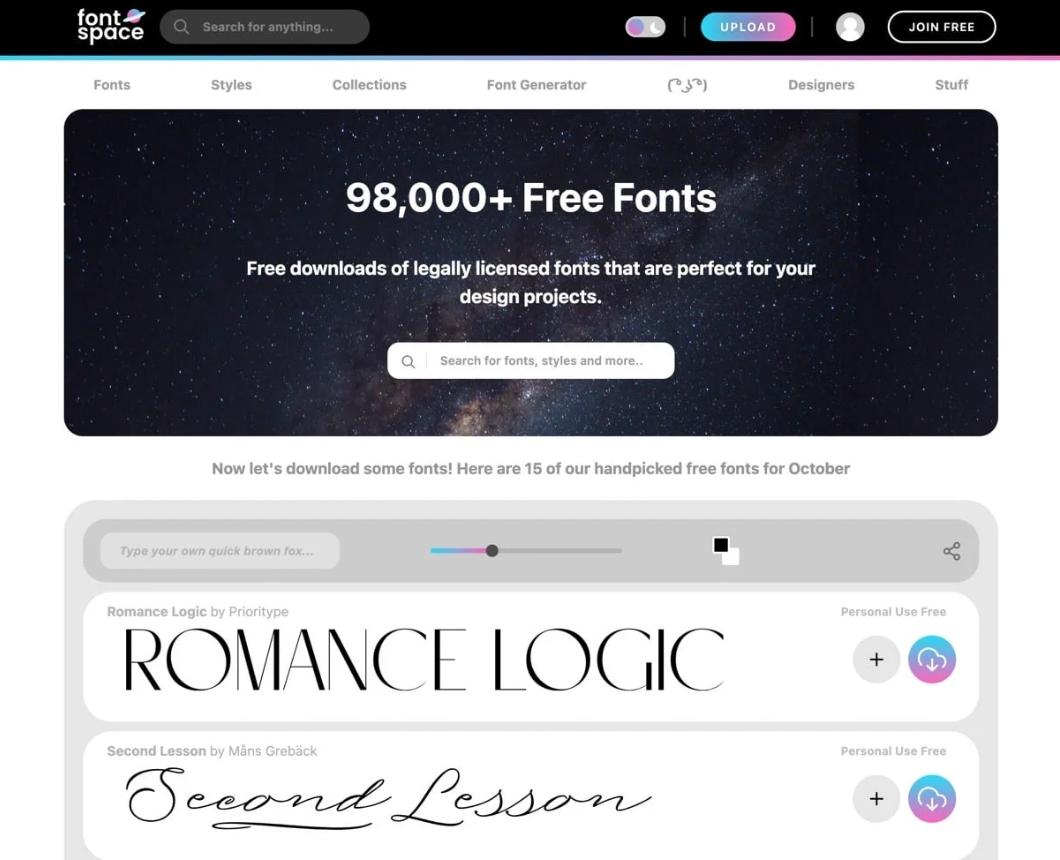 永久免费商用的英文字体,100款免费英文字体