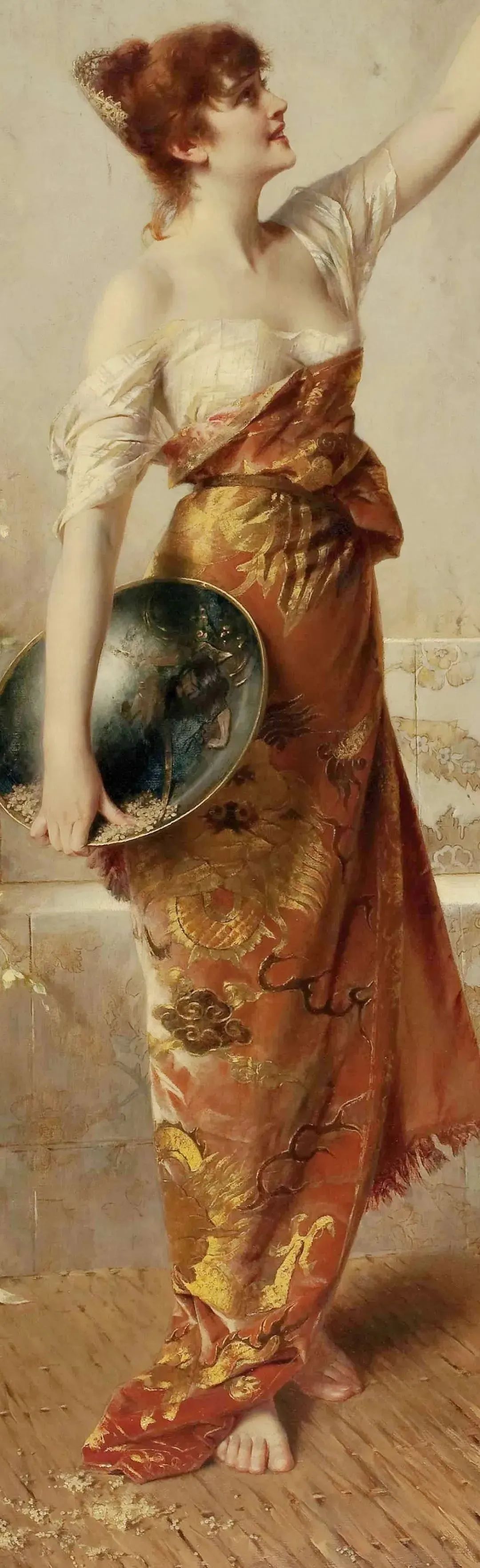 德国绘画风格独特的美女,欧洲艺术绘画女神