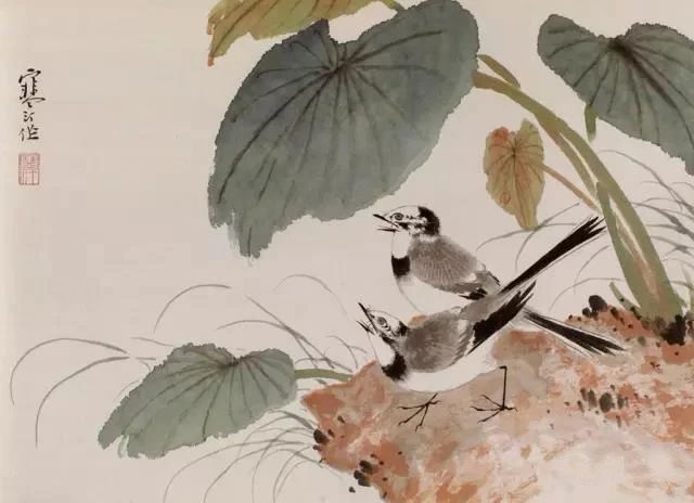 江寒汀写意黑山雀石榴花图,江寒汀写意花鸟千峰竞秀原作尺寸