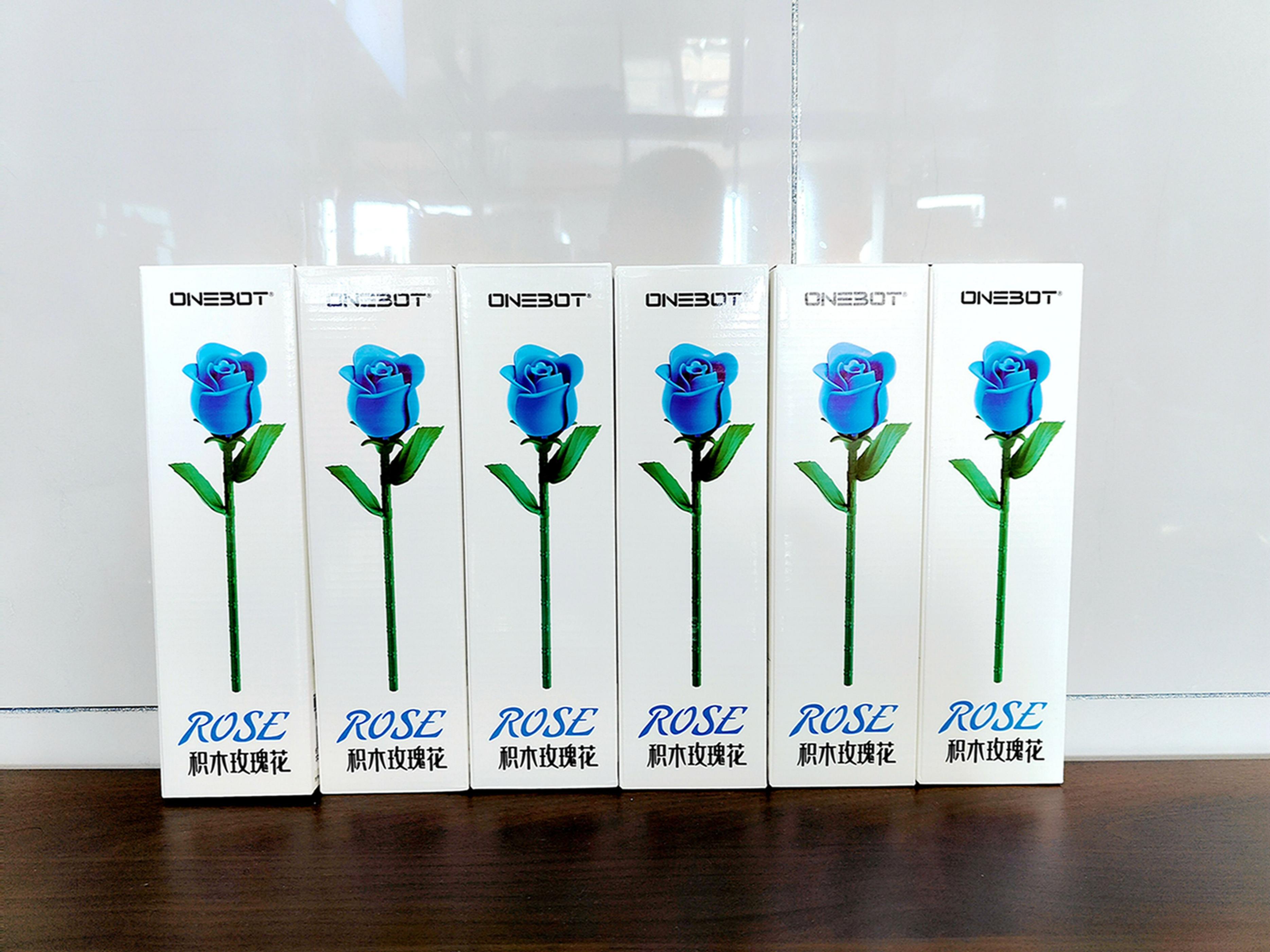 新潮爱礼，蓝色经典，永恒之花永不凋落，ONEBOT积木玫瑰体验