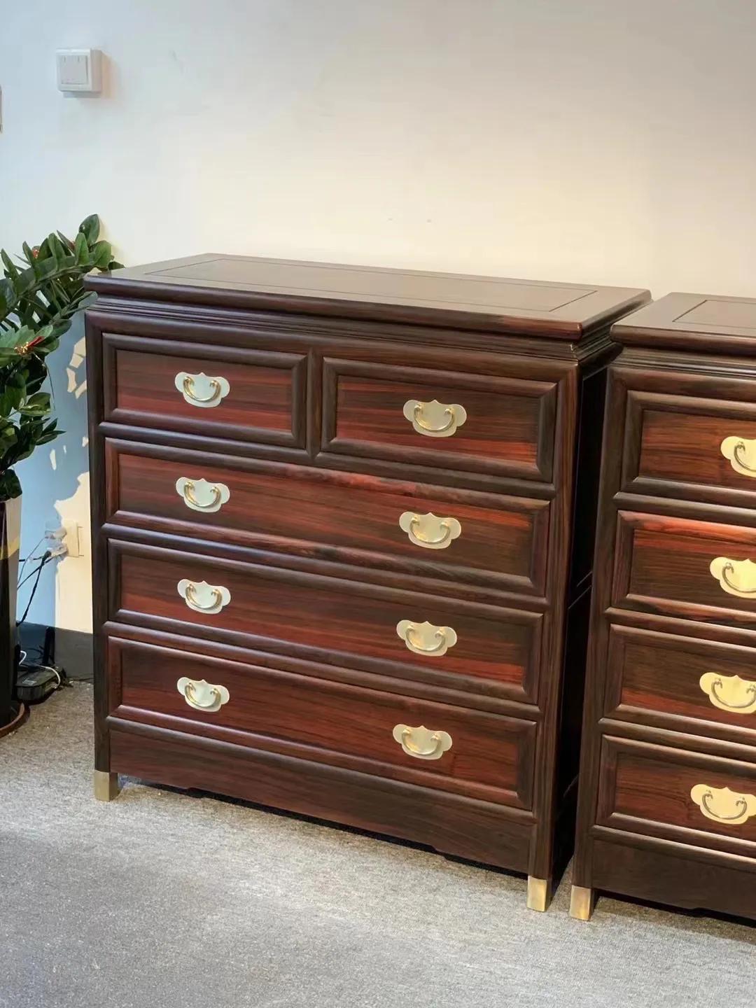 明式素面独板五斗柜材质：大红酸枝，尺寸：96/46/106.5