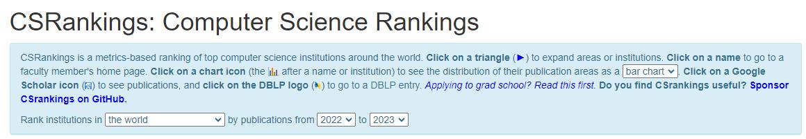 csrankings美国大学计算机排名,csrankings全球排名2024