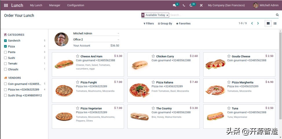 世界排名第一的免费开源ERP：Odoo企业疫情防控食堂预定系统