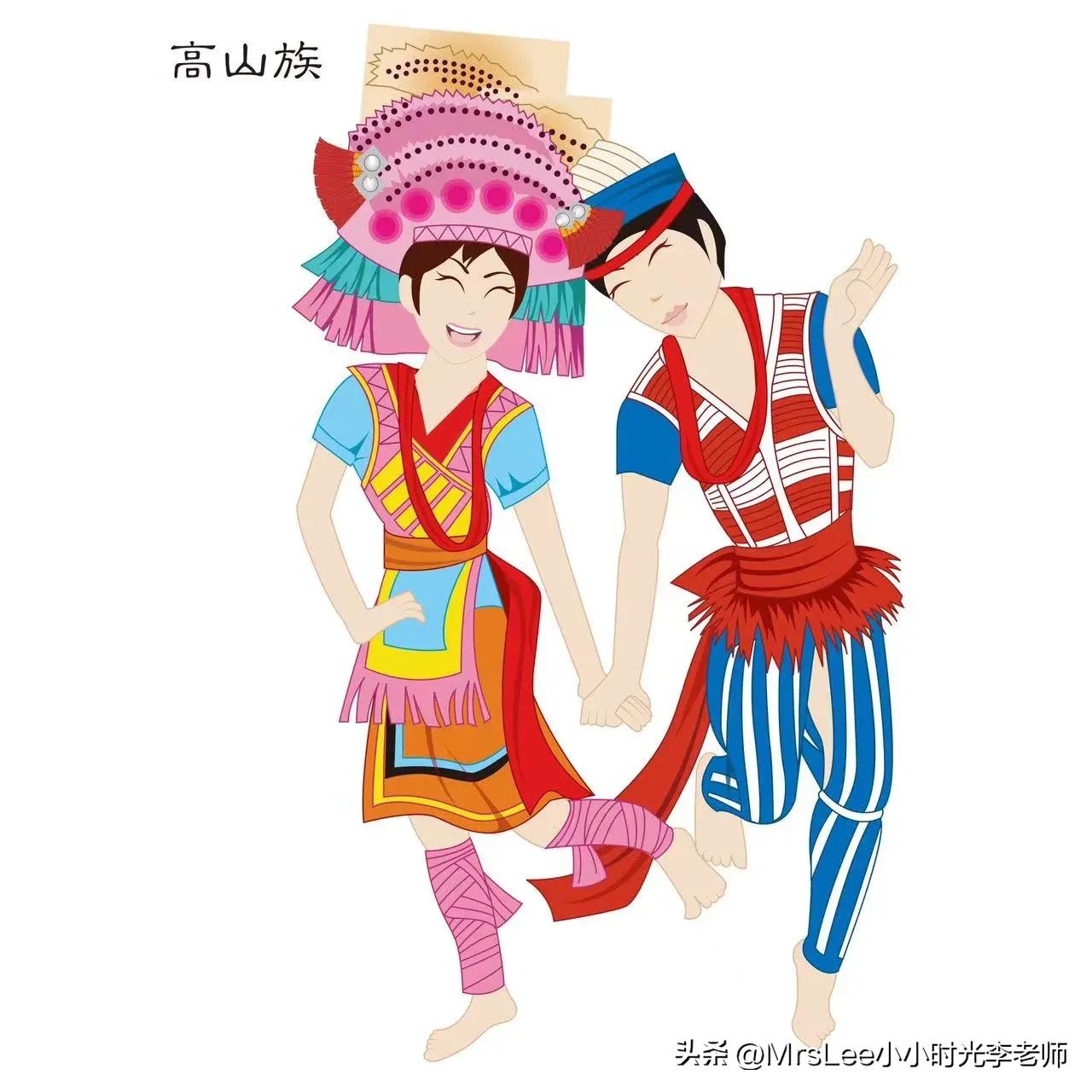 56个民族插图单人,56个民族插图画