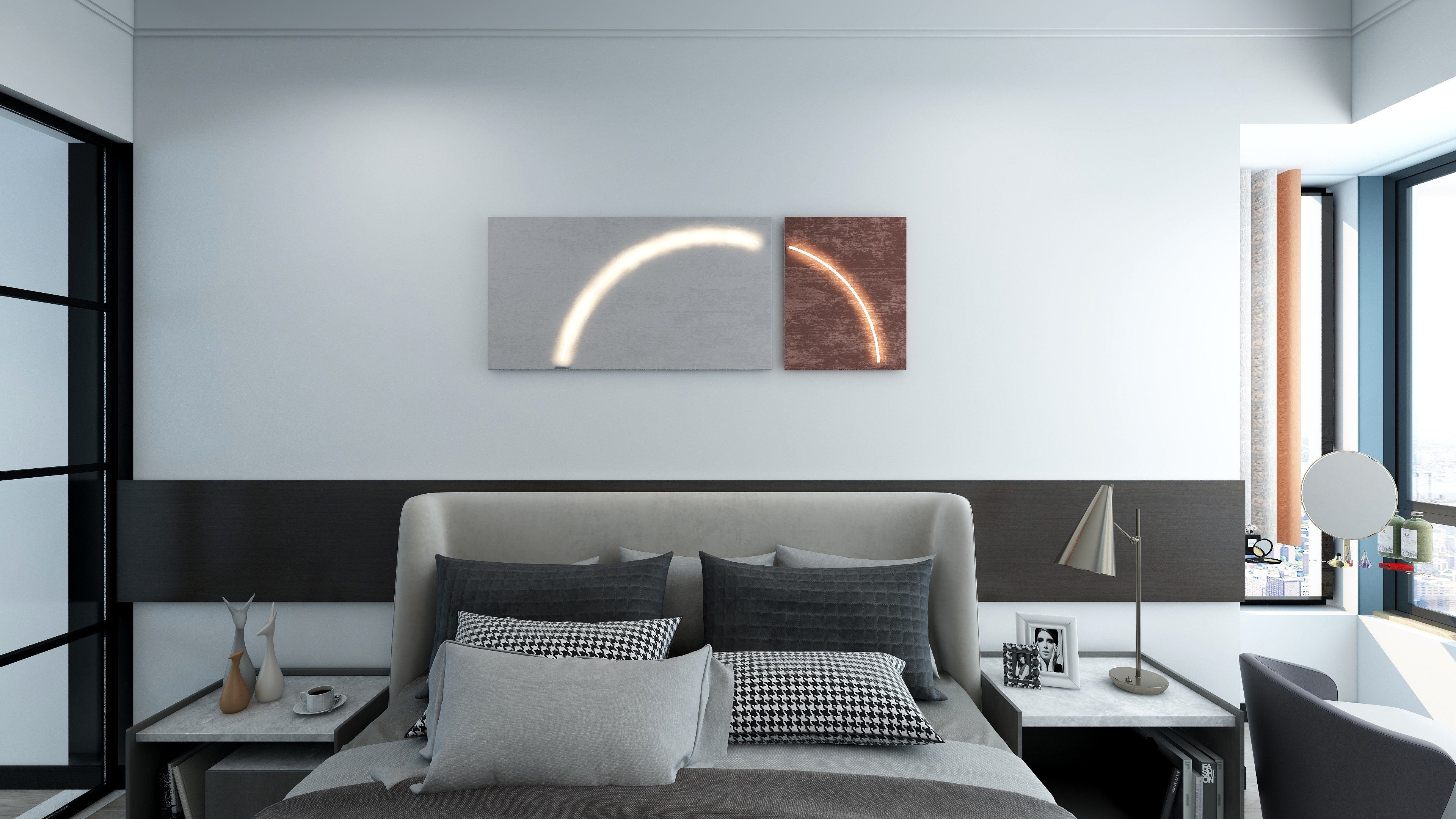 104平小三室现代简约装修风格,农村自建房装修风格大全简约现代