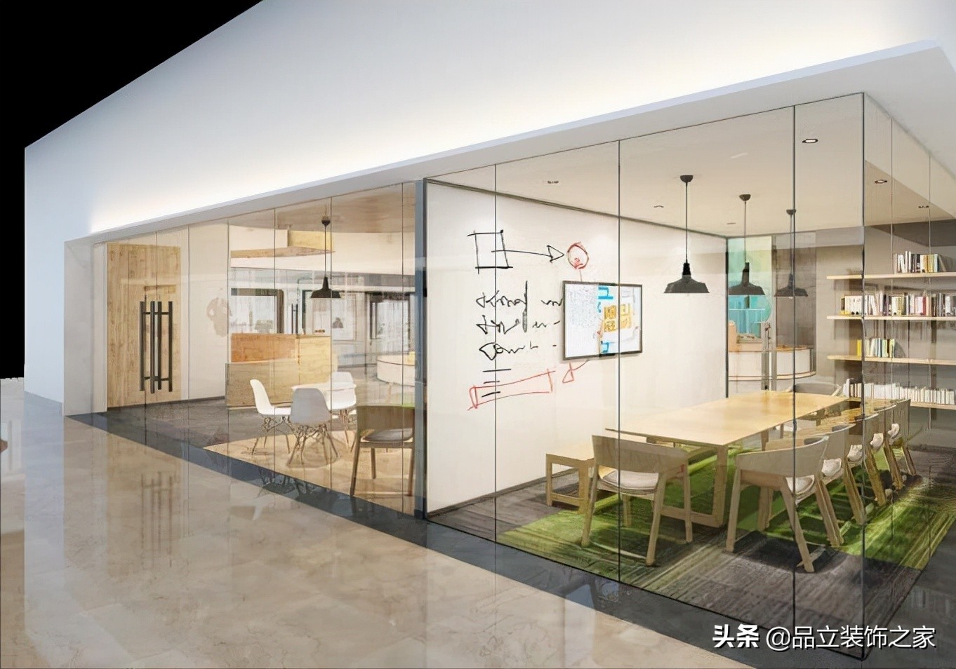 英语培训机构装修设计效果图,90平英语培训机构装修风格案例