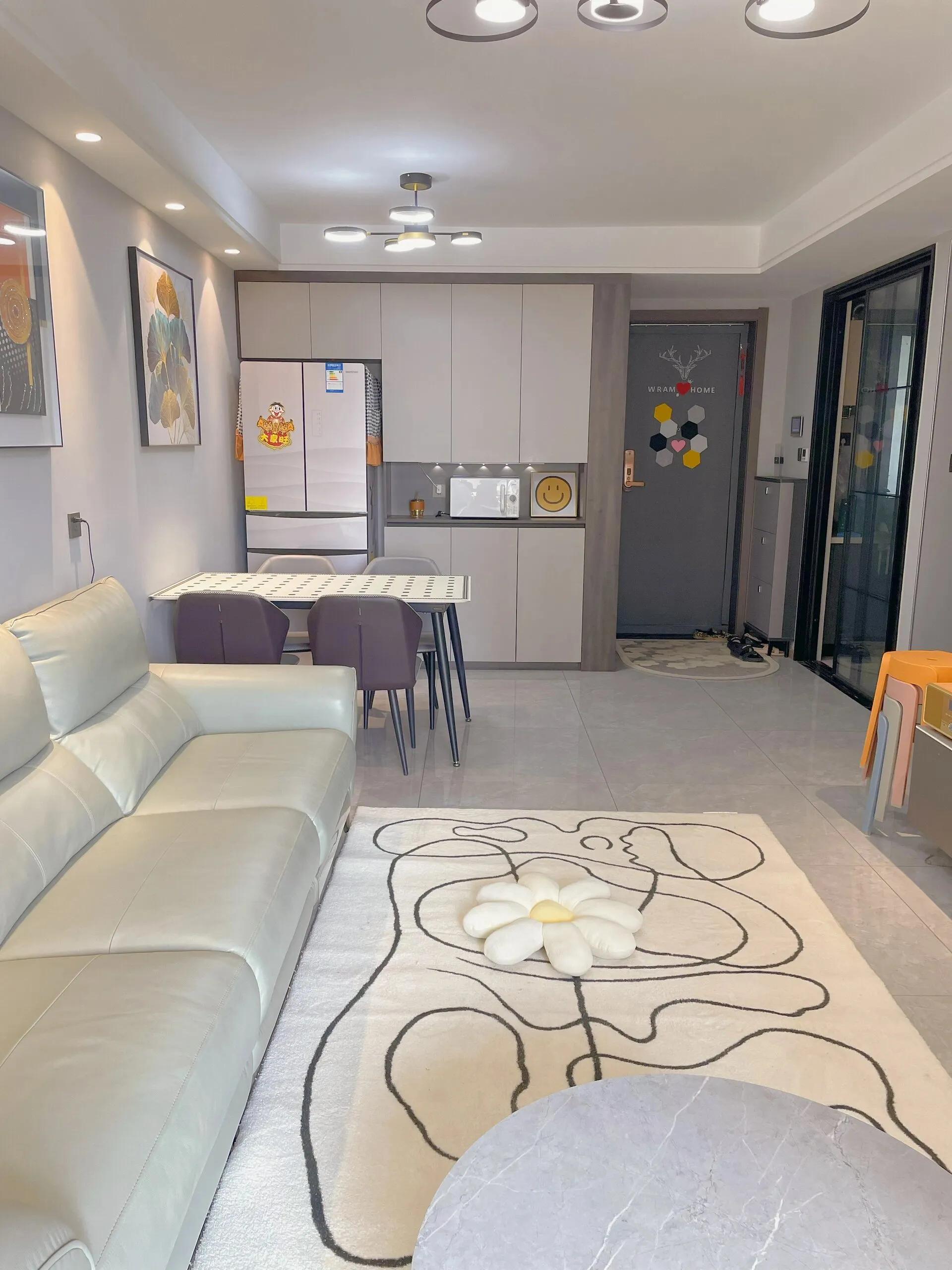 客餐厅一体吧台装修效果图,20平餐客一体装修