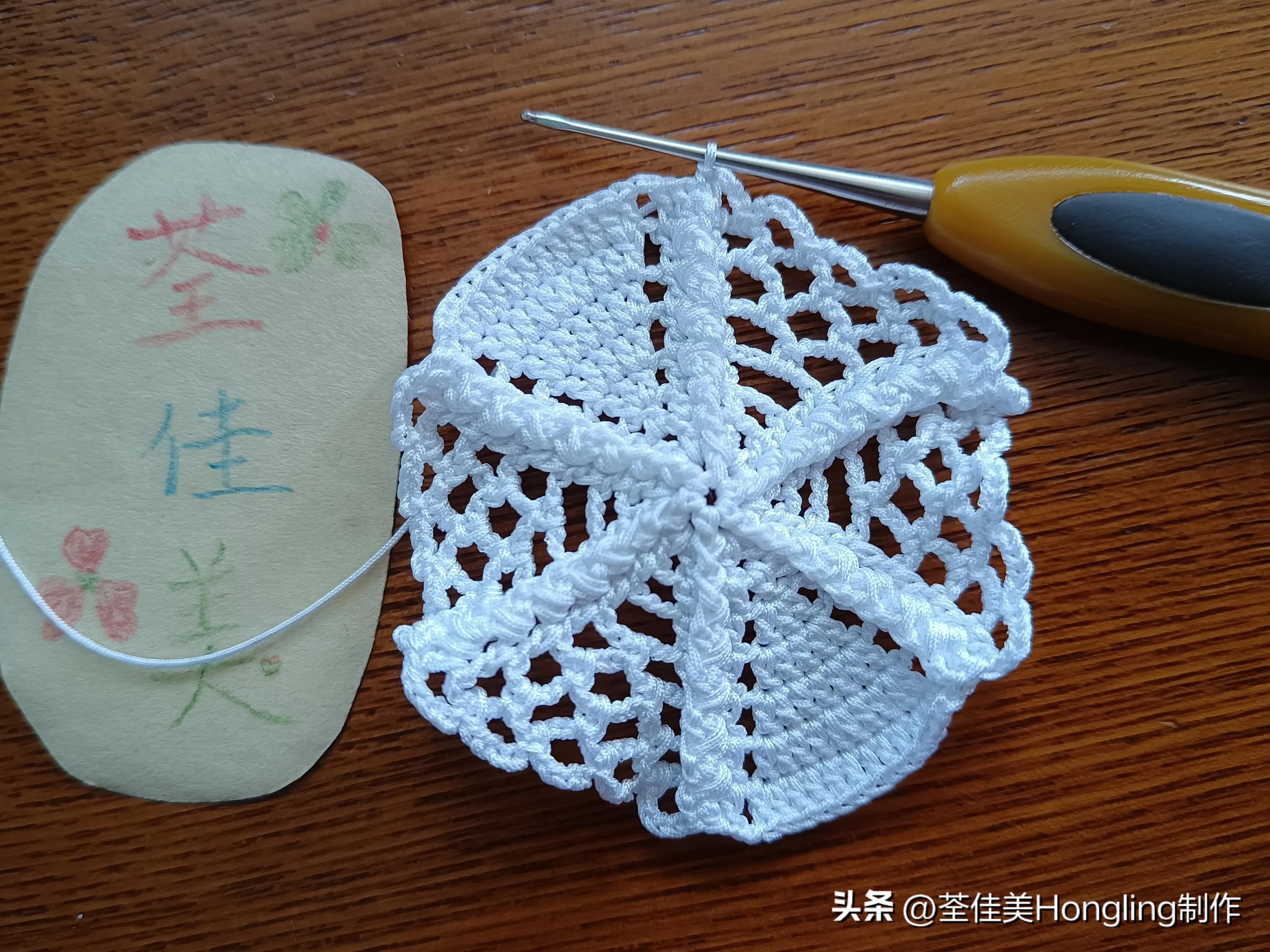 钩针钩织网格花样视频教程,钩针钩织菱形网格花样视频教程