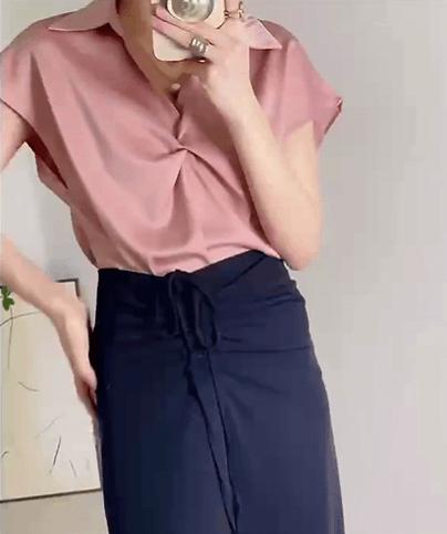 自带洒脱和优雅气质的衬衫款式,时尚气质不规则衬衫设计感上衣