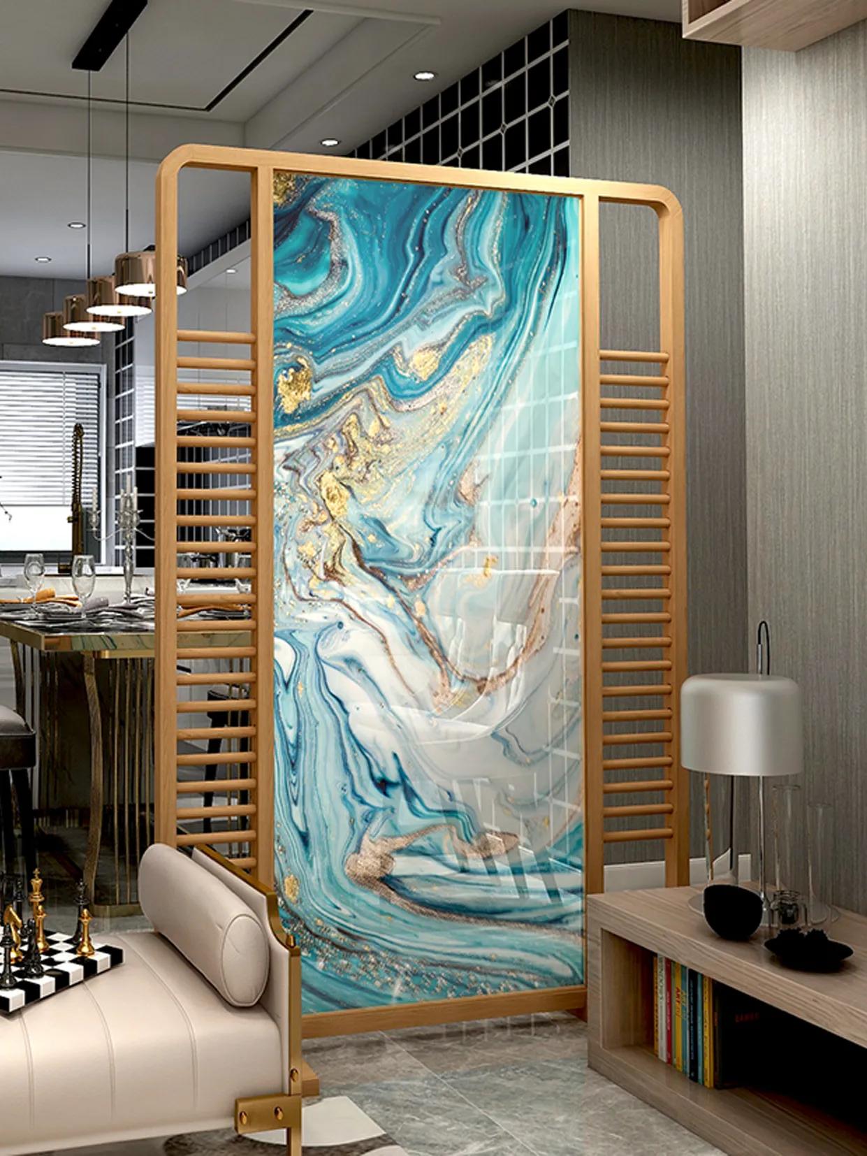 奢石绿屏风隔断,奢石小屏风