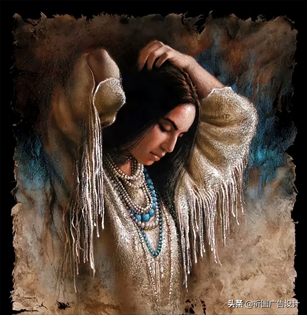 印第安人油画高清,印第安人油画艺术